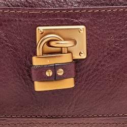 Pre Owned Chloe Burgundy Leather Paddington Clutch