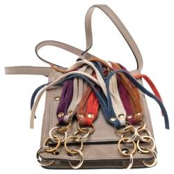 Pre Owned Chloe Beige Suede and Leather Mini Jane Bracelet Bag
