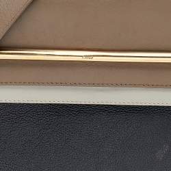 مملوكة مسبقًا Chloe Tri Color Leather Medium Clare Shoulder Bag