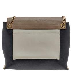 مملوكة مسبقًا Chloe Tri Color Leather Medium Clare Shoulder Bag