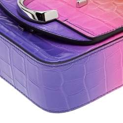 Pre Owned Chloé Multicolor Croc Embossed Leather Top Handle Bag