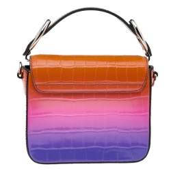 Pre Owned Chloé Multicolor Croc Embossed Leather Top Handle Bag