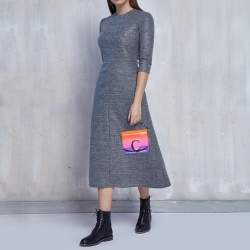 Pre Owned Chloé Multicolor Croc Embossed Leather Top Handle Bag