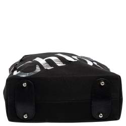 Chloe Black/Silver Canvas and Leather Logo Printed Tote