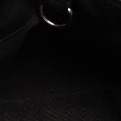 Chloe Black/Silver Canvas and Leather Logo Printed Tote