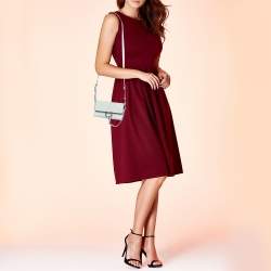 مملوكة مسبقًا Chloe Light Blue Leather And Suede Mini Faye Shoulder Bag