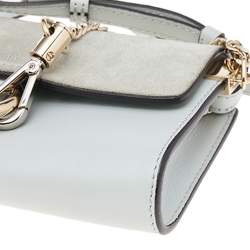 مملوكة مسبقًا Chloe Light Blue Leather And Suede Mini Faye Shoulder Bag
