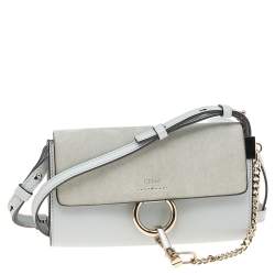 Chloé + Faye Bracelet mini leather and suede shoulder bag