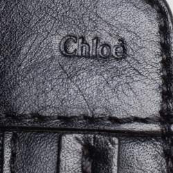 مملوكة مسبقًا حقيبة يد توتس كلوي اليسون ايست/ويست جلد مخرم أسود صغيرة