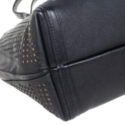 مملوكة مسبقًا حقيبة يد توتس كلوي اليسون ايست/ويست جلد مخرم أسود صغيرة