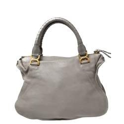 Pre Owned Chloe Grey Leather Large Marcie Satchel