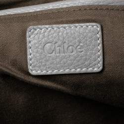 Pre Owned Chloe Grey Leather Large Marcie Satchel