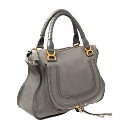 Pre Owned Chloe Grey Leather Large Marcie Satchel