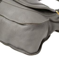 Pre Owned Chloe Grey Leather Large Marcie Satchel