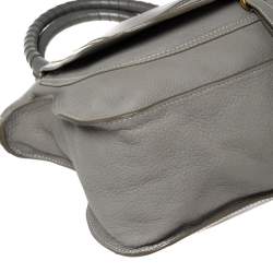 Pre Owned Chloe Grey Leather Large Marcie Satchel