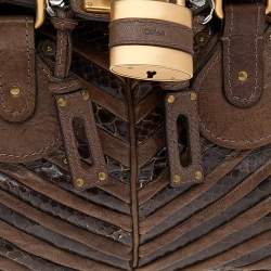 Chloe Brown Python and Leather Paddington Dome Satchel