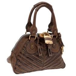 Chloe Brown Python and Leather Paddington Dome Satchel
