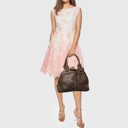 Chloe Brown Python and Leather Paddington Dome Satchel