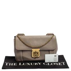 Pre Owned Chloe Grey Leather Medium Elsie Shoulder Bag