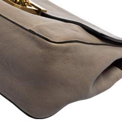 Pre Owned Chloe Grey Leather Medium Elsie Shoulder Bag