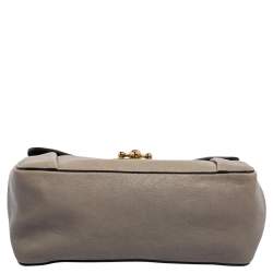 Pre Owned Chloe Grey Leather Medium Elsie Shoulder Bag