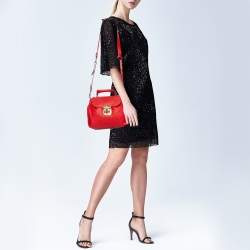 Pre Owned Chloe Red Leather Elsie Top Handle Bag