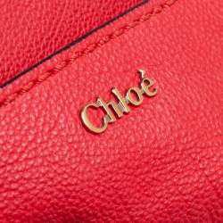 Pre Owned Chloe Red Leather Elsie Top Handle Bag