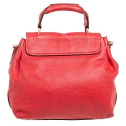 Pre Owned Chloe Red Leather Elsie Top Handle Bag
