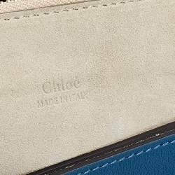 Pre Owned Chloe Blue Leather And Suede Medium Faye Shoulder Bag