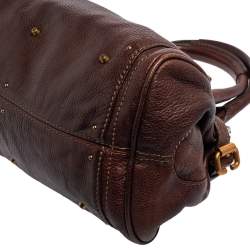 Pre Owned Chloe Dark Brown Leather Medium Paddington Satchel