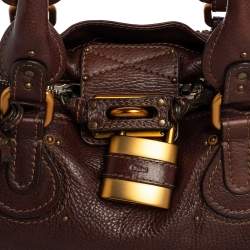 Pre Owned Chloe Dark Brown Leather Medium Paddington Satchel