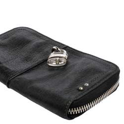 Pre Owned Chloe Black Leather Zip Around Paddington Wallet