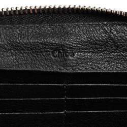Pre Owned Chloe Black Leather Zip Around Paddington Wallet