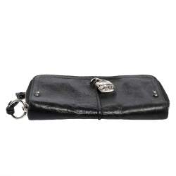 Pre Owned Chloe Black Leather Zip Around Paddington Wallet