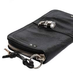 Pre Owned Chloe Black Leather Zip Around Paddington Wallet