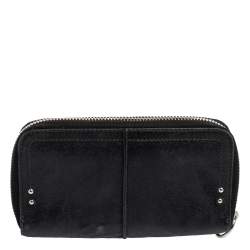 Pre Owned Chloe Black Leather Zip Around Paddington Wallet