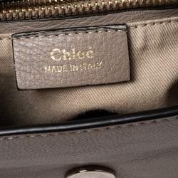 Chloe Grey Leather and Suede Small Faye Daye Backpack