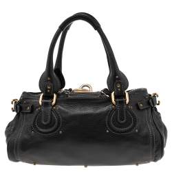 Pre Owned Chloe Black Leather Medium Paddington Satchel