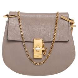 Pre Owned Chloe Grey Leather Medium Drew Shoulder Bag