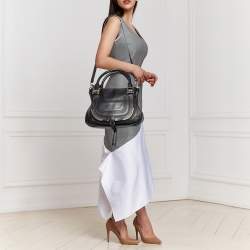 Pre Owned Chloe Black Leather Medium Marcie Shoulder Bag