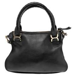 Pre Owned Chloe Black Leather Medium Marcie Shoulder Bag