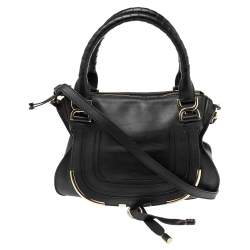 Pre Owned Chloe Black Leather Medium Marcie Shoulder Bag