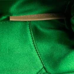 Pre Owned Chloe Green Satin Crystal Embellished Clutch