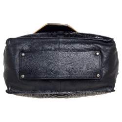 Pre Owned حقيبة كتف كلوي سالي جلد ثعبان أسود بقلاب متوسطة