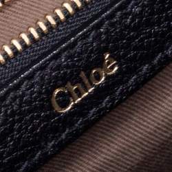 Pre Owned حقيبة كتف كلوي سالي جلد ثعبان أسود بقلاب متوسطة