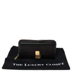Pre Owned Chloe Black Leather Drew Continental Wallet