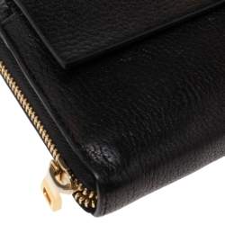 Pre Owned Chloe Black Leather Drew Continental Wallet