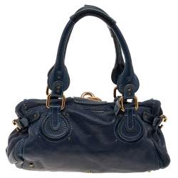 Pre Owned Chloe Blue Leather Medium Paddington Satchel