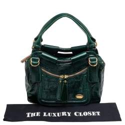 Pre Owned Chloe Green Leather Large Bay Satchel
