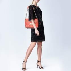 Pre Owned Chloe Red Leather Medium Sally Flap Shoulder Bag
